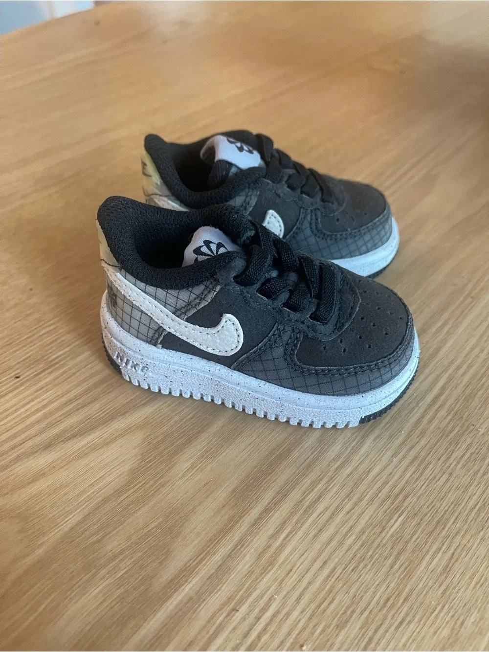 Nike Air Force 1 Crater Grid Sneakers Black/Gray BABY’s  2C NEW